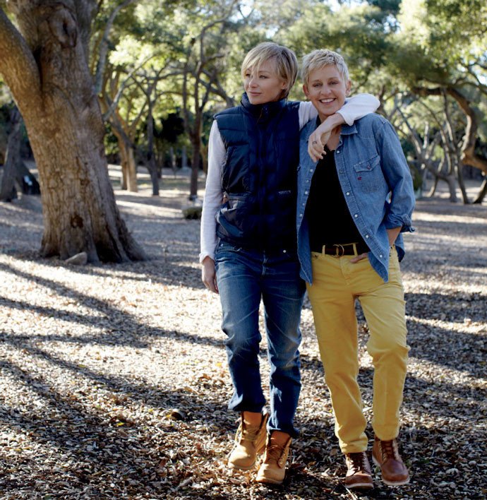 Portia de Rossi and Ellen DeGeneres 