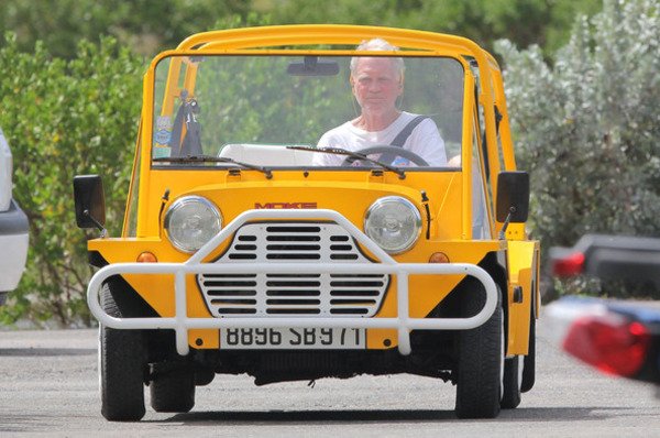 David Letterman in his Mini Moke David Letterman in his Mini Moke