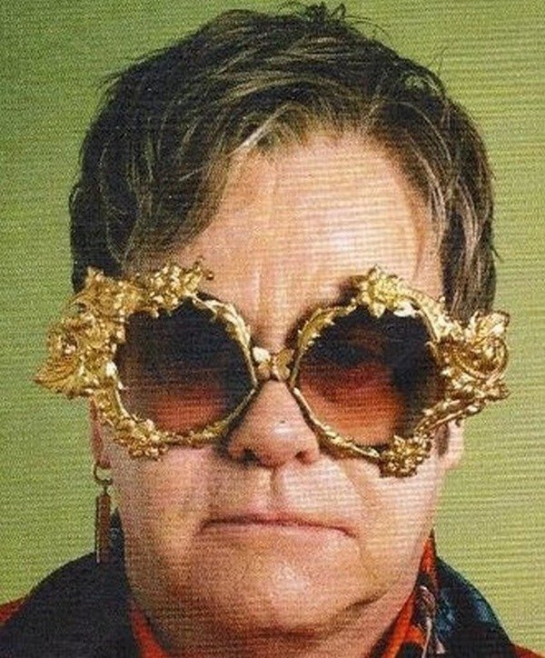 Elton John collection of glasses