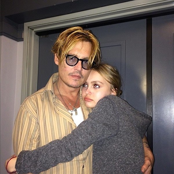 Lily-Rose Depp with her famous father Johnny Depp