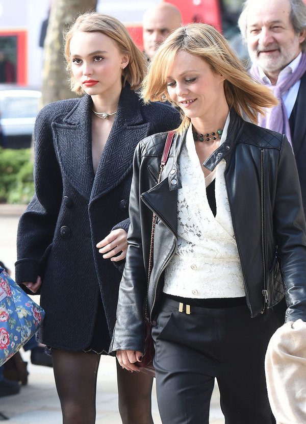 Lily-Rose Depp with her famous mother Vanessa Paradis