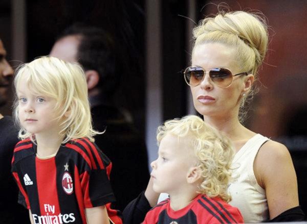 Helena Seger with her sons Maximilian Ibrahimovic and Vincent Ibrahimovic