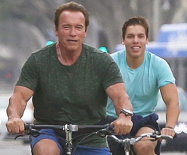 Arnold Schwarzenegger spends time with his son Joseph