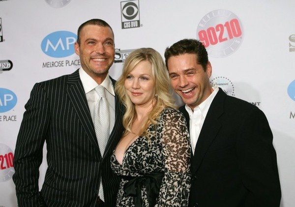Brian Green with Beverly Hills co-stars Jennie Garth and Jason Priestley