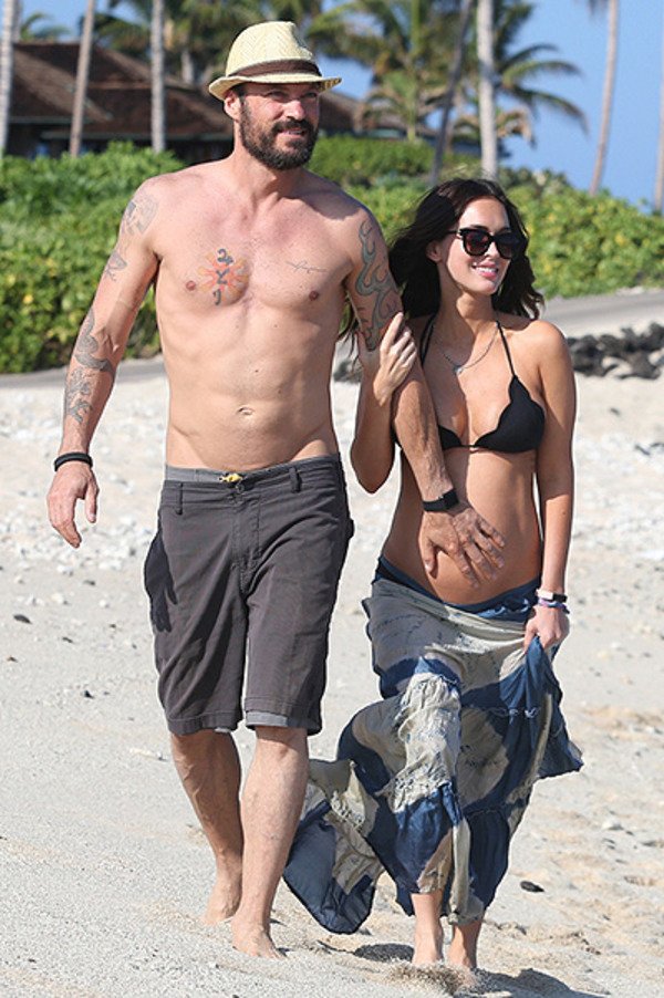 Pregnant Megan Fox with her husband Brian Green