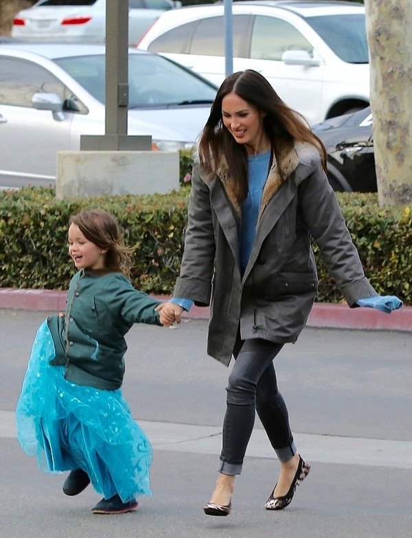 Megan Fox with her son Noah, who likes to wear dresses