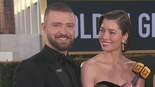 Justin Timberlake with his wife Jessica Biel