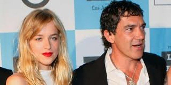 Dakota Johnson with her stepfather Antonio Banderas