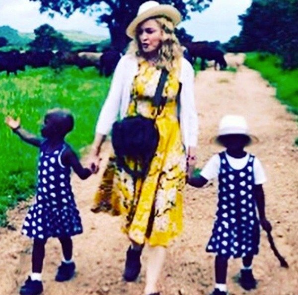Estere and Stelle Ciccone with their mother Madonna