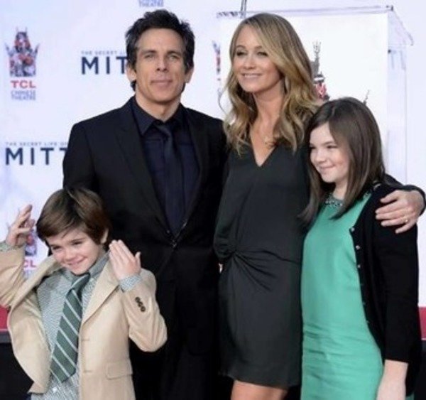 Ben Stiller, Christine Taylor and their kids Ella and Quinn