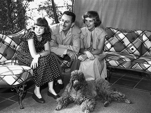 Walt Disney with daughters