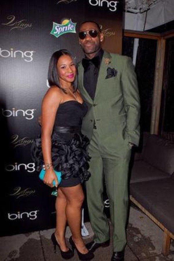 LeBron James with his wife Savannah Brinson